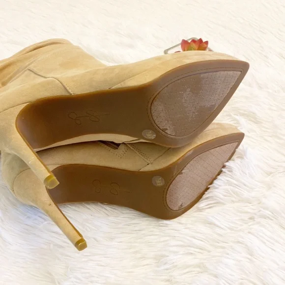 Jessica Simpson | Beige Suede Stiletto Ankle Slouchy Boot women’s 7.5 - Picture 6 of 6